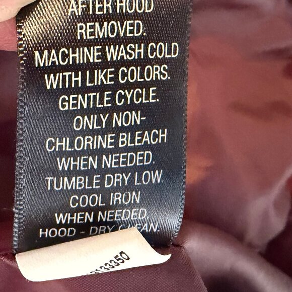 Croft & Barrow Women’s Coat Lg Maroon Parka Removable Hood Zip Snap Front - Picture 10 of 11